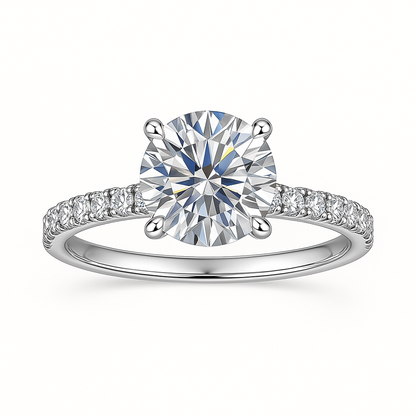 CLASSIC ROUND CUT SOLITAIRE MOISSANITE ENGAGEMENT RING (2 Carat)