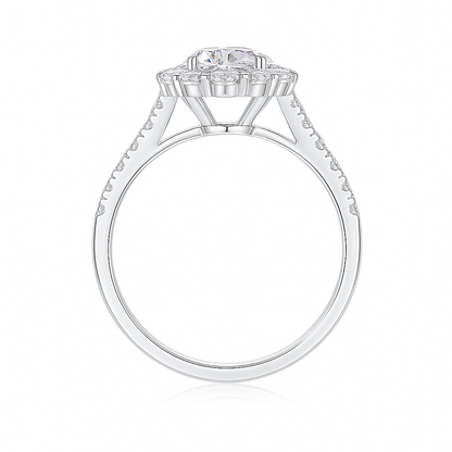 ROUND CUT SUNFLOWER MOISSANITE ENGAGEMENT RING (1 Carat)