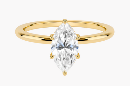 MARQUISE CUT SOLITAIRE MOISSANITE ENGAGEMENT RING