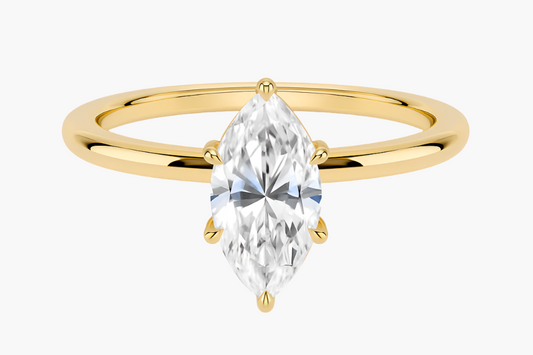 MARQUISE CUT SOLITAIRE MOISSANITE ENGAGEMENT RING