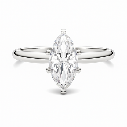 MARQUISE CUT SOLITAIRE MOISSANITE ENGAGEMENT RING