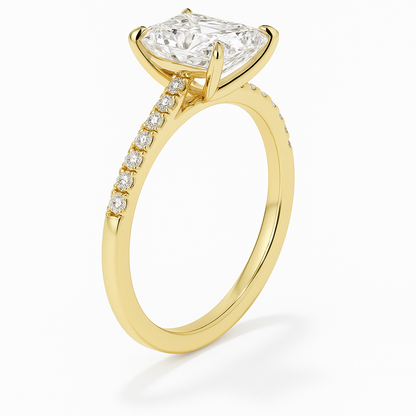 RADIANT CUT PAVÉ SET MOISSANITE ENGAGEMENT RING