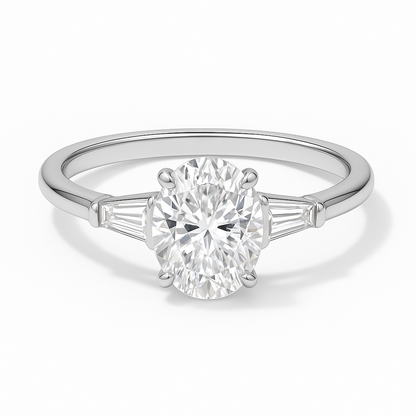OVAL CUT SOLITAIRE MOISSANITE ENGAGEMENT RING (3 Carat)