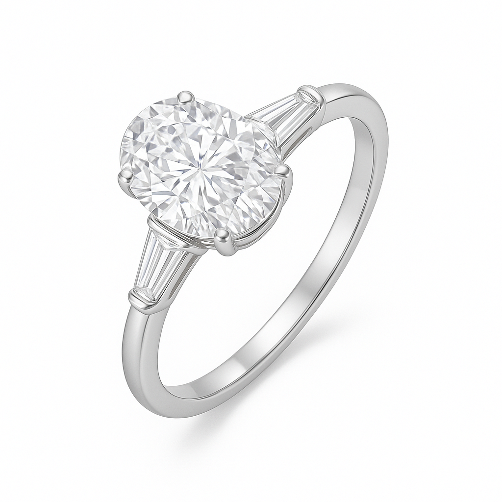OVAL CUT SOLITAIRE MOISSANITE ENGAGEMENT RING (3 Carat)