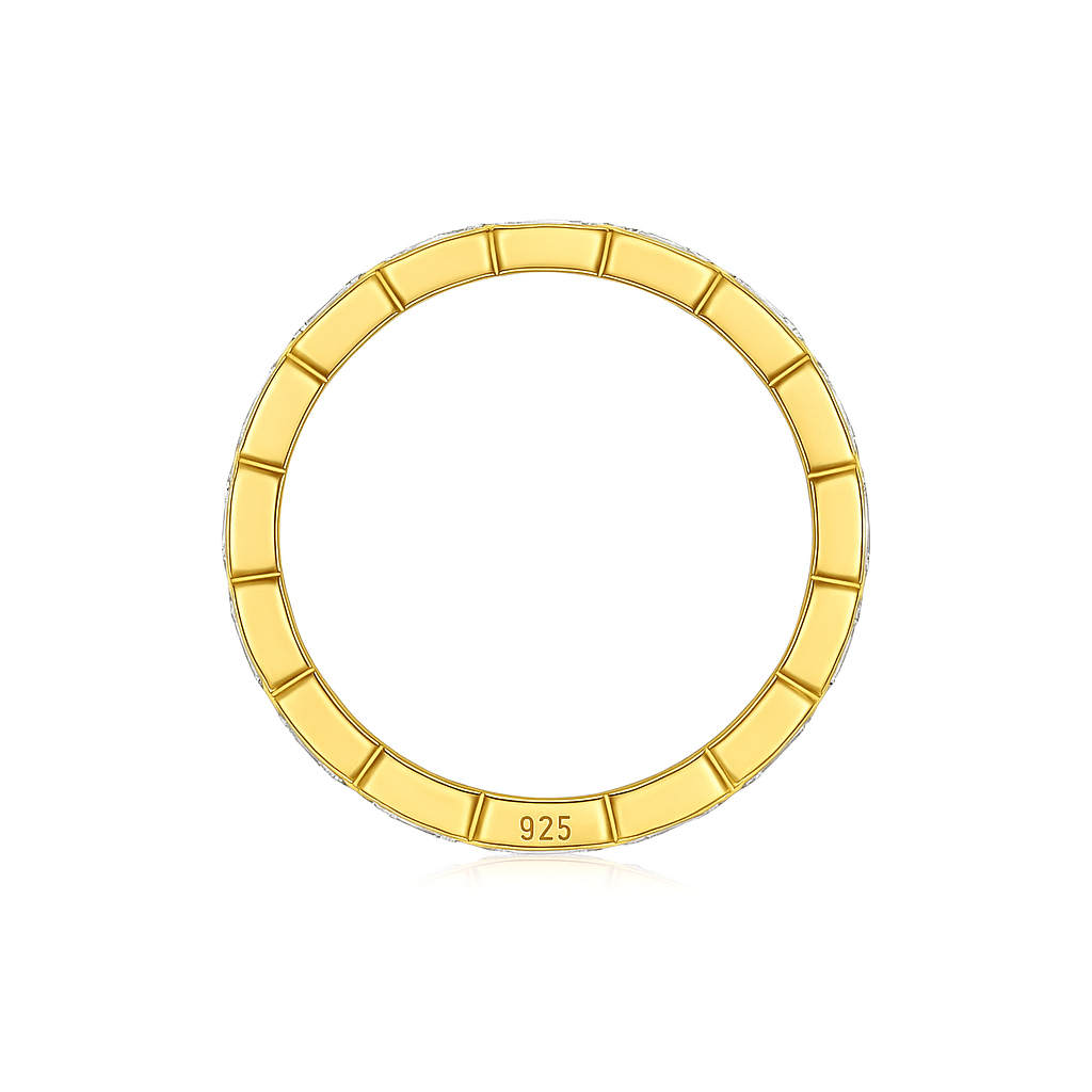 EMERALD CUT BEZEL SET FULL ETERNITY MOISSANITE BAND (4mm)