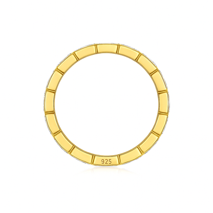 EMERALD CUT BEZEL SET FULL ETERNITY MOISSANITE BAND (4mm)