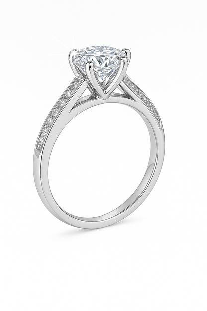 CLASSIC ROUND CUT SOLITAIRE MOISSANITE ENGAGEMENT RING