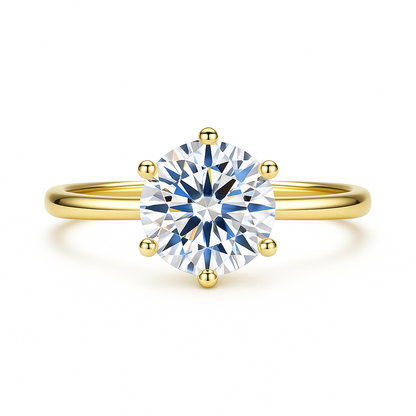 CLASSIC ROUND CUT SOLITAIRE MOISSANITE ENGAGEMENT RING