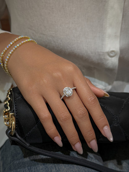 HALO OVAL CUT MOISSANITE ENGAGEMENT RING