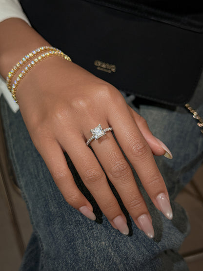 SOLITAIRE PRINCESS CUT MOISSANITE ENGAGEMENT RING (2 Carat)