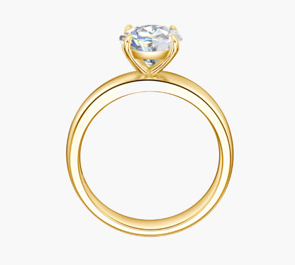 4-PRONG CLASSIC ROUND CUT SOLITAIRE MOISSANITE ENGAGEMENT RING (2 Carat)