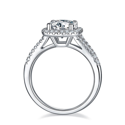 CUSHION CUT HALO MOISSANITE ENGAGEMENT RING (2 Carat)