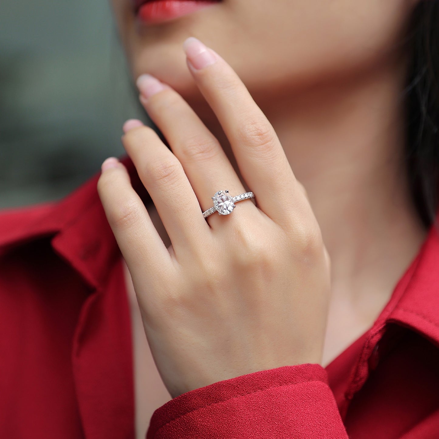 OVAL CUT SOLITAIRE MOISSANITE ENGAGEMENT RING