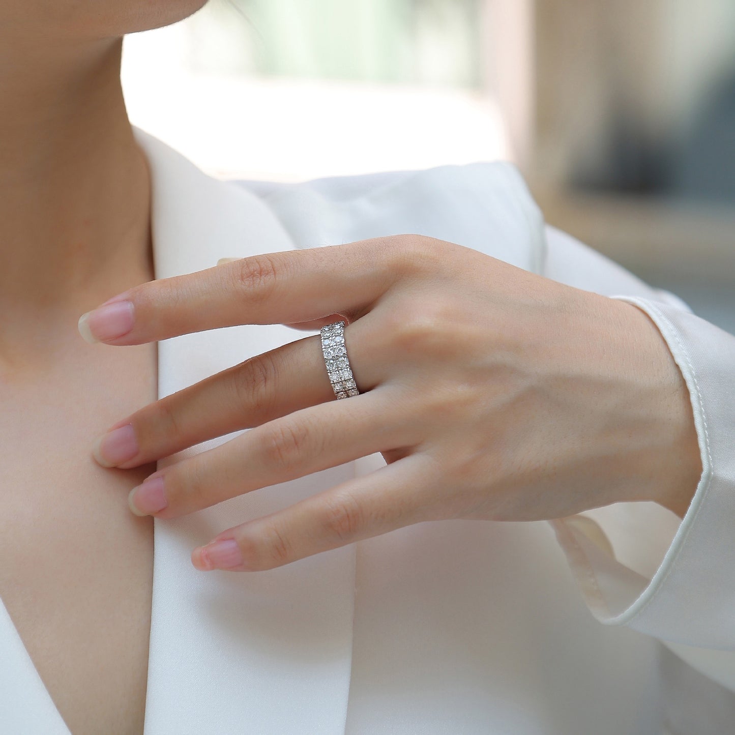 MOISSANITE HALF ETERNITY BAND (5.3mm)