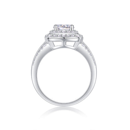 CUSHION CUT HALO MOISSANITE ENGAGEMENT RING (2 Carat)