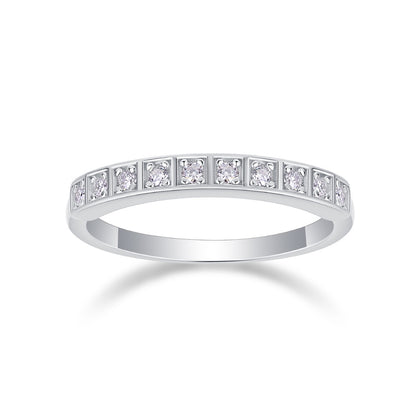 MOISSANITE HALF ETERNITY BAND (2mm)