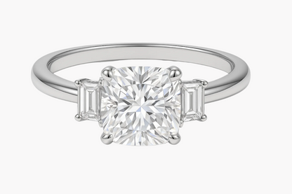 CUSHION CUT SOLITAIRE MOISSANITE ENGAGEMENT RING (3 Carat)