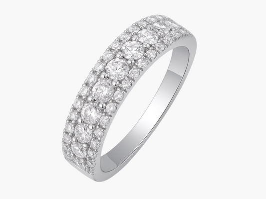 MOISSANITE HALF ETERNITY BAND (4mm)