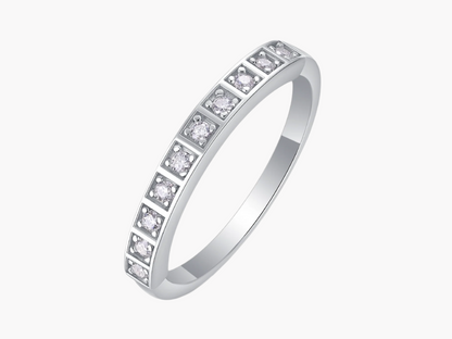 MOISSANITE HALF ETERNITY BAND (2mm)