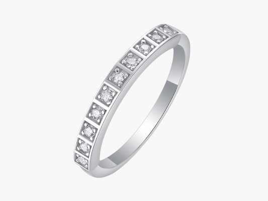 MOISSANITE HALF ETERNITY BAND (2mm)