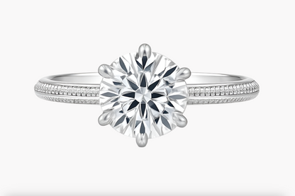 6-PRONG ROUND CUT MOISSANITE ENGAGEMENT RING (3 Carat)