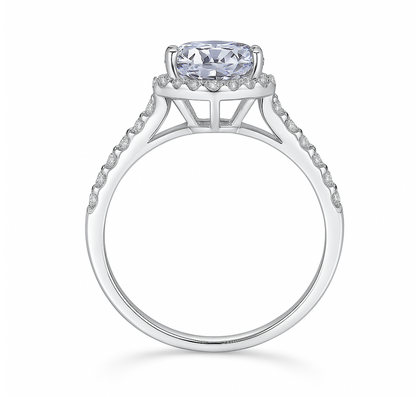 HEART CUT HALO MOISSANITE ENGAGEMENT RING (1 Carat)