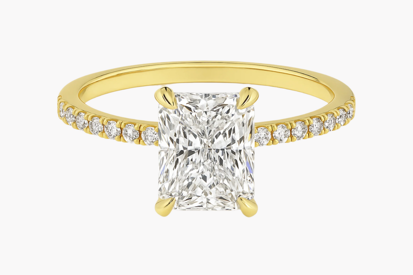 RADIANT CUT PAVÉ SET MOISSANITE ENGAGEMENT RING