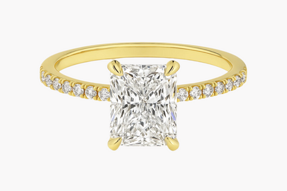 RADIANT CUT PAVÉ SET MOISSANITE ENGAGEMENT RING