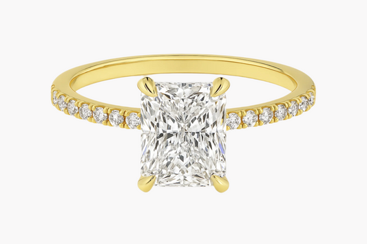 RADIANT CUT PAVÉ SET MOISSANITE ENGAGEMENT RING