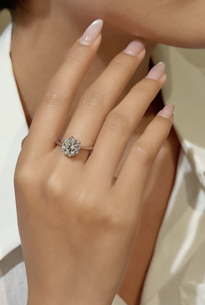 CLASSIC ROUND CUT SOLITAIRE MOISSANITE ENGAGEMENT RING